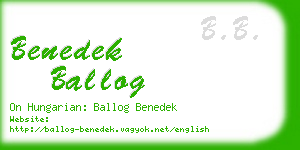 benedek ballog business card